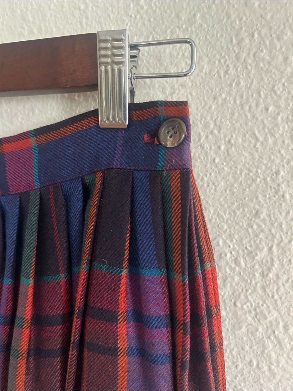 Vintage Ralph Lauren 100% Wool USA Made Pleated Plaid Midi Skirt Womens Size 6 - Picture 4 of 9